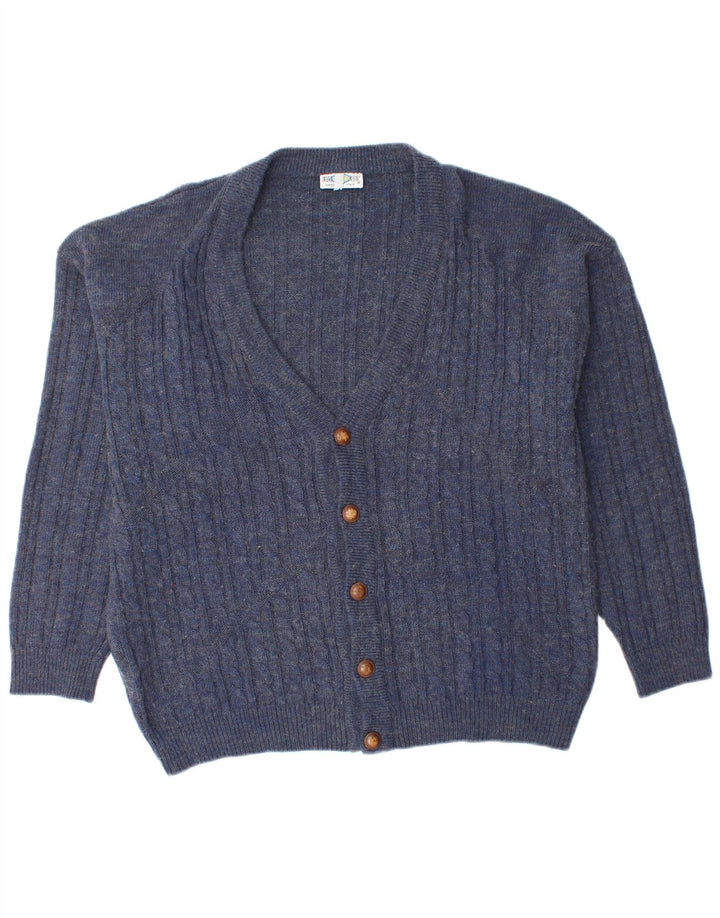 Suéter cardigã masculino Imapier grande azul marinho manchado