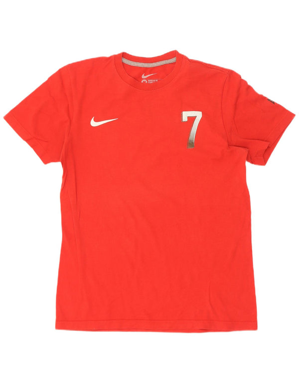 Camiseta masculina Nike Cristiano Ronaldo Regular Fit gráfica top médio vermelho