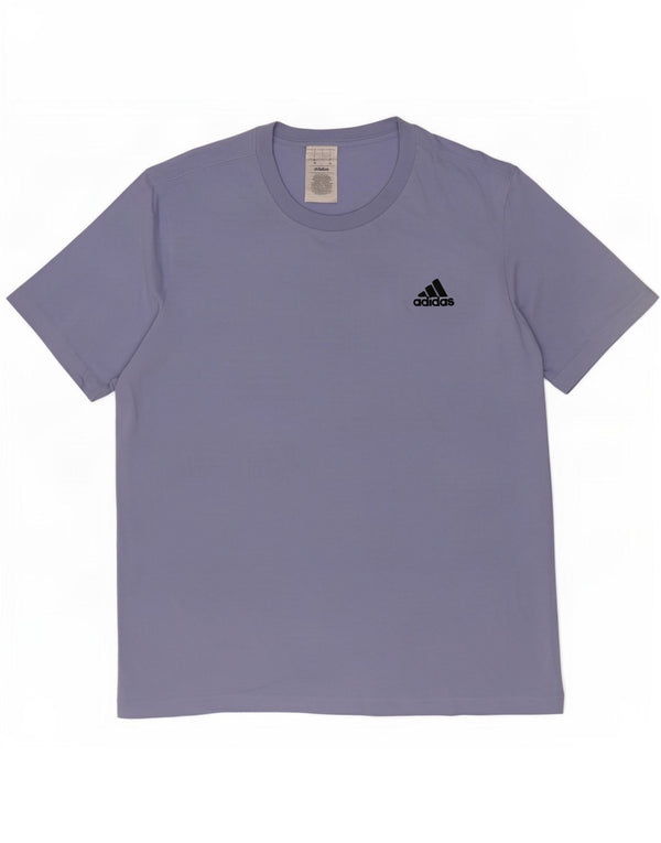 Adidas Mens Camiseta Top Grande Algodão Azul