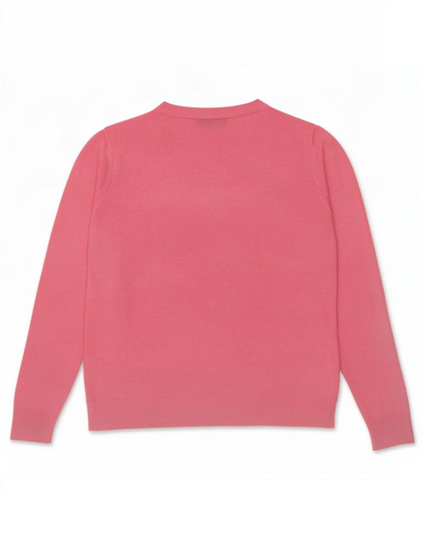Suéter feminino Marks & Spencer com gola redonda, Reino Unido 16, grande, rosa, acrílico