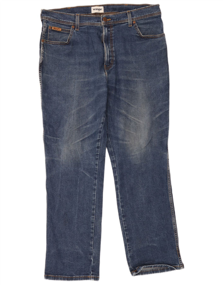 Wrangler Masculino Texas Straight Jeans W38 L30 Azul Algodão