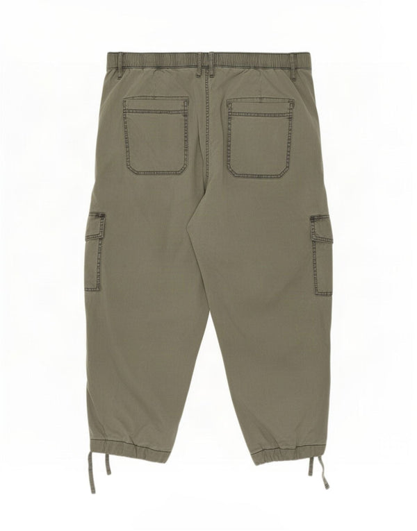 Calça jogger feminina Marks & Spencer Cargo Capri Reino Unido 20 2XL W40 L23 verde