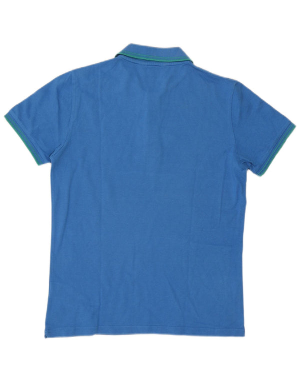 Camisa polo masculina Kappa grande algodão listrado azul