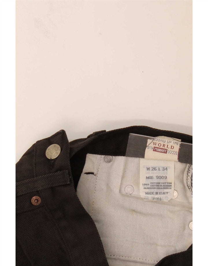 Rifle feminino jeans reto W26 L34 algodão preto