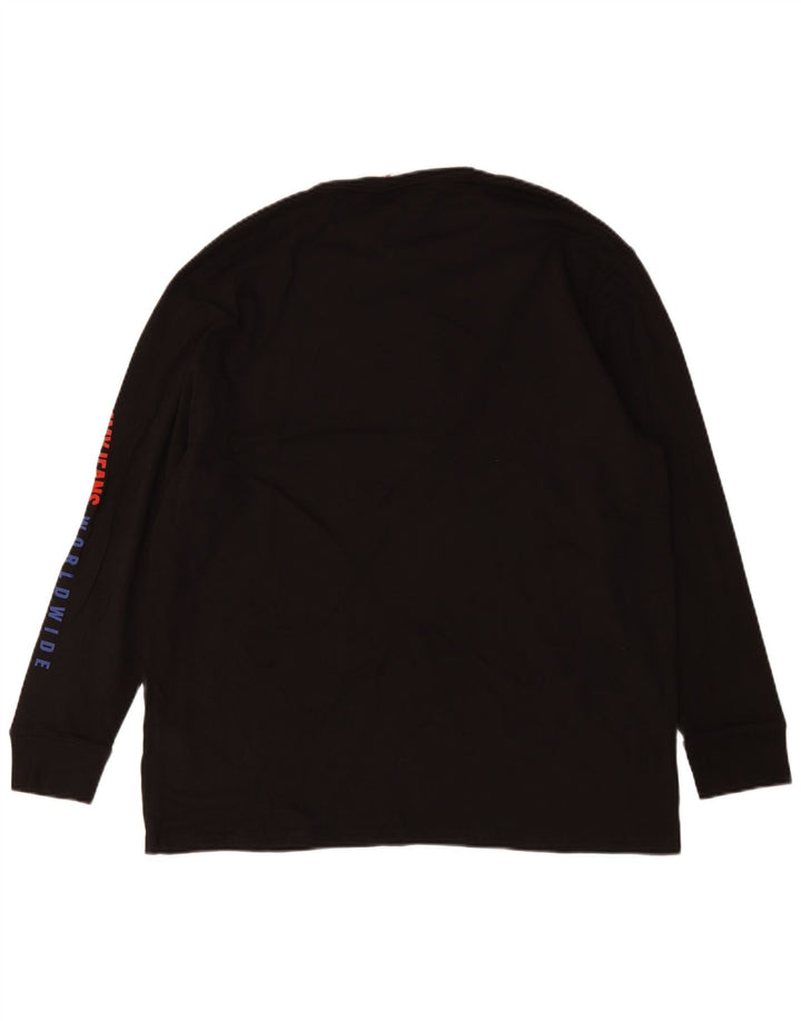 Tommy Hilfiger Camiseta masculina gráfica manga comprida médio algodão preto