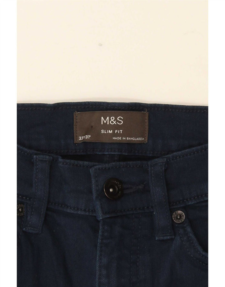 Marks & Spencer Mens Slim Jeans W32 L31 Azul Algodão