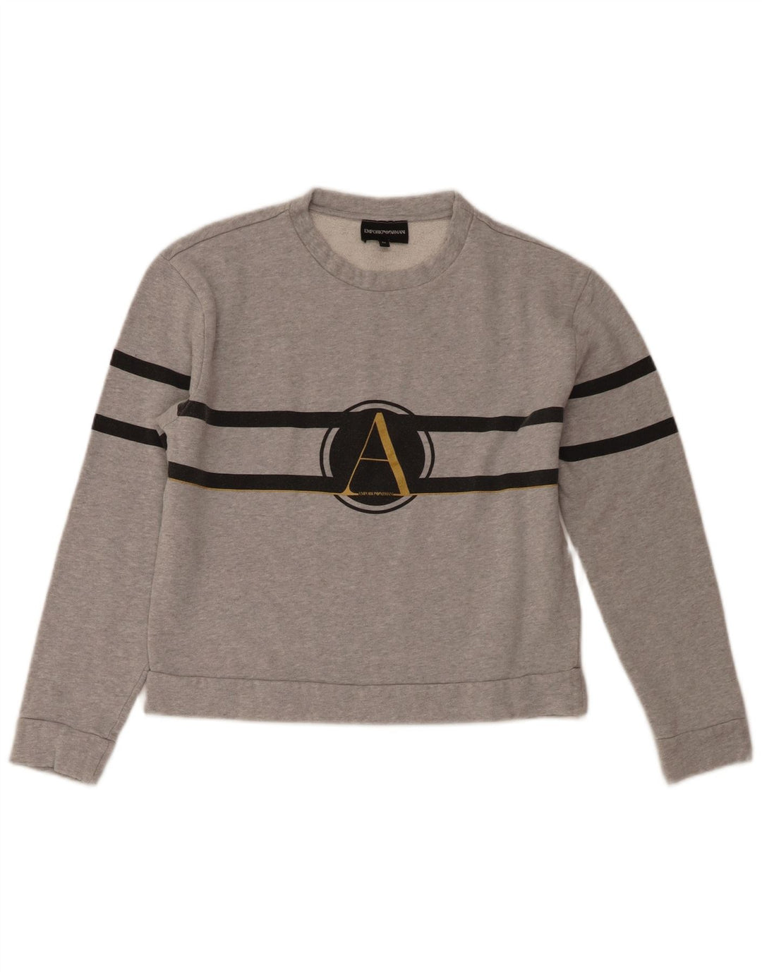 Moletom feminino Emporio Armani Jumper IT 44 cinza médio manchado