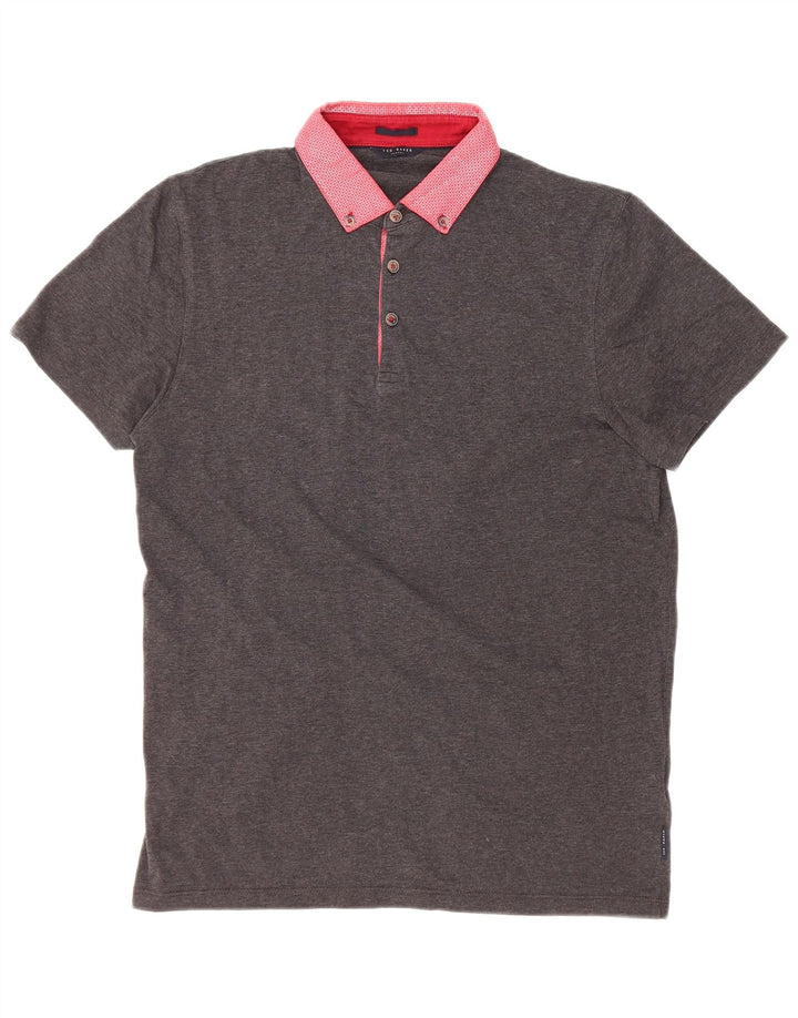 Camisa polo masculina Ted Baker XS cinza colorblock algodão