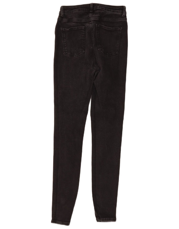 M&Co Jeans Skinny Feminino Reino Unido 10 Pequeno W26 L28 Algodão Preto