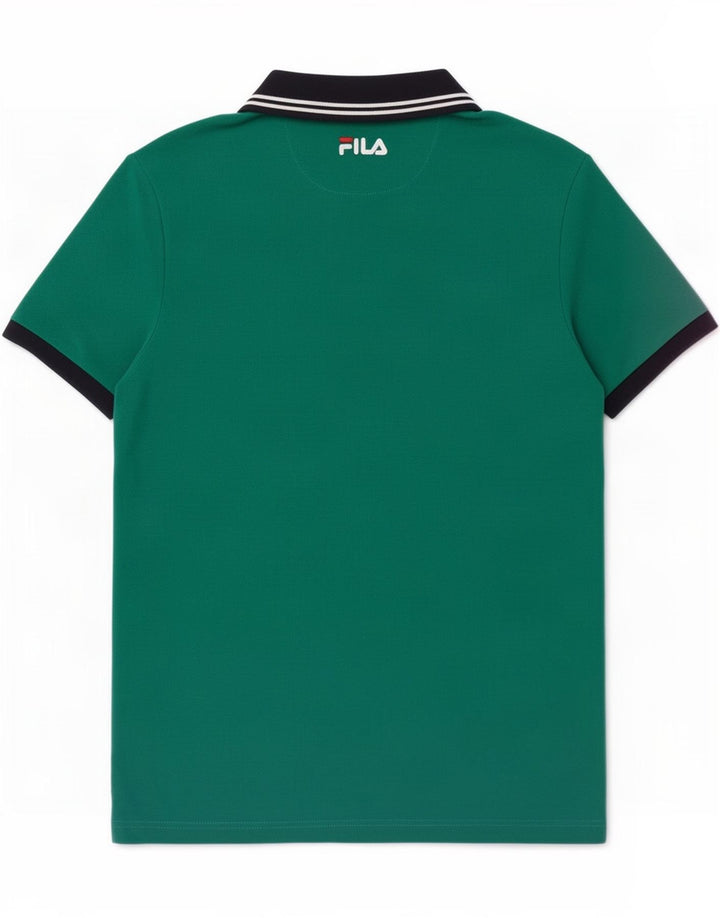 Camisa polo masculina Fila pequena verde colorblock