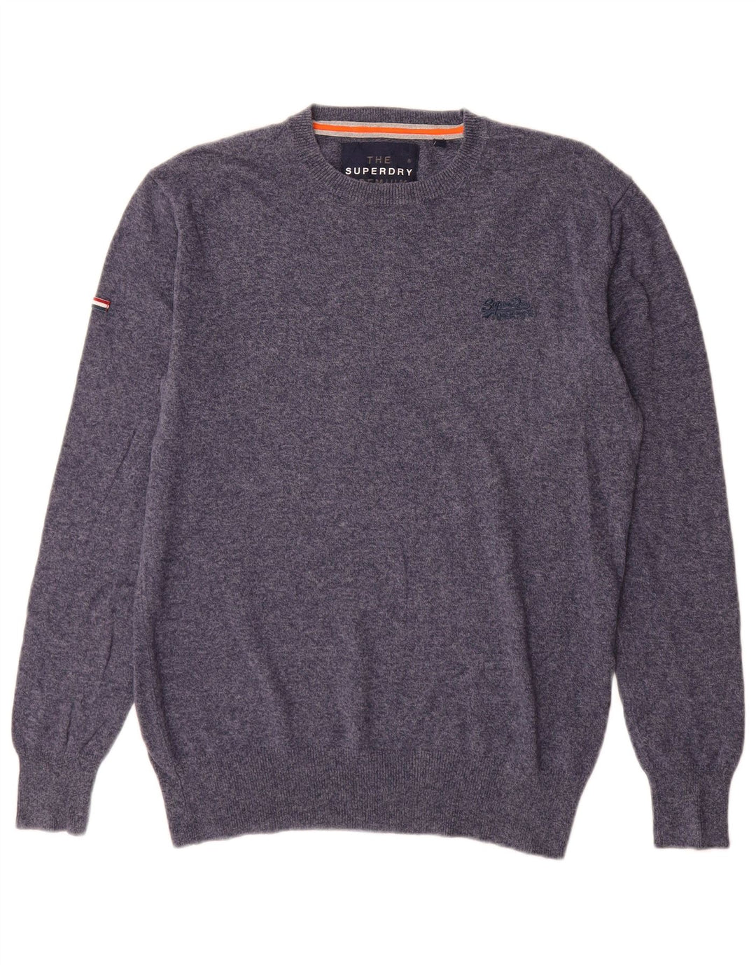 Suéter masculino Superdry com gola redonda e algodão azul marinho médio