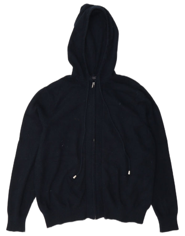 Suéter cardigã feminino com capuz Marks & Spencer Reino Unido 14 médio azul marinho