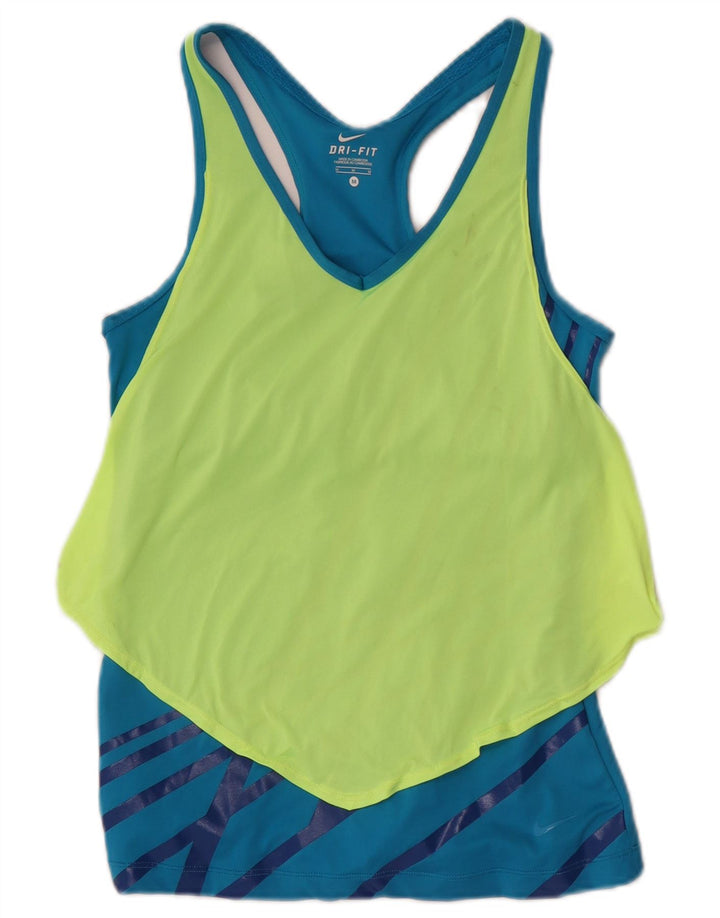 Nike Womens Dri Fit Vest Top UK 12 Médio Azul
