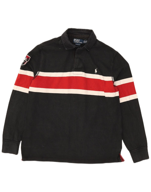 Polo Ralph Lauren moletom masculino com gola gráfica jumper grande preto