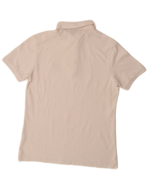 HUGO BOSS Camisa polo masculina slim fit grande algodão branco