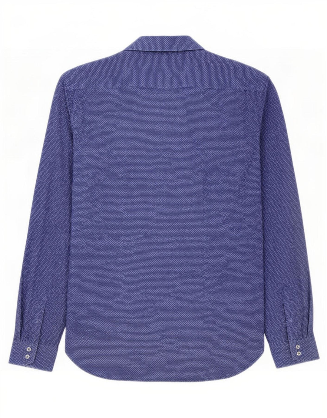 Camisa masculina Ted Baker tamanho 15 algodão manchado azul marinho médio