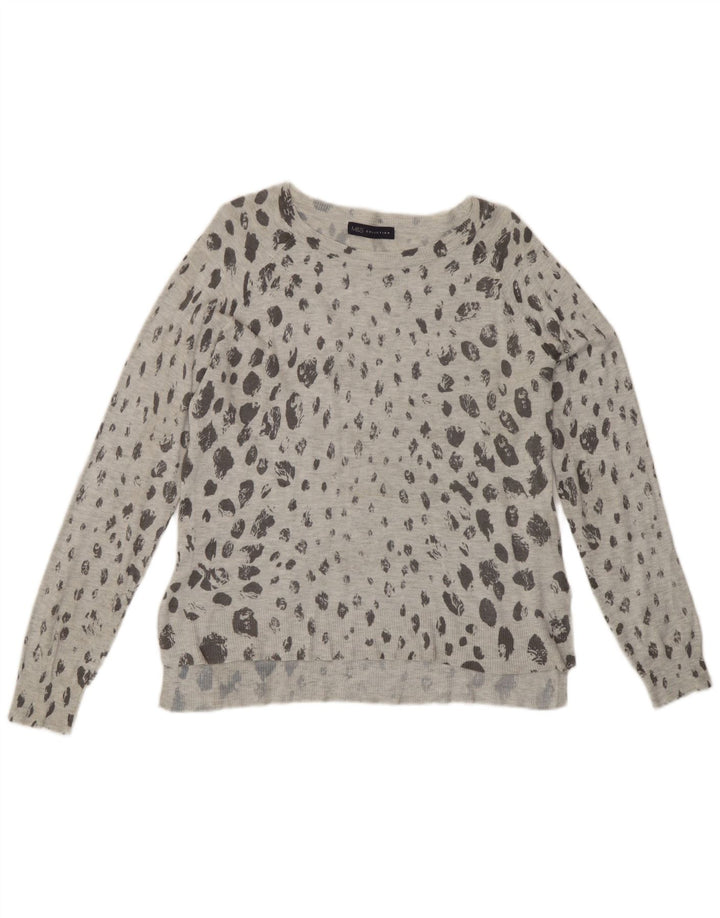 Suéter feminino Marks & Spencer com gola canoa Reino Unido 12 cinza médio