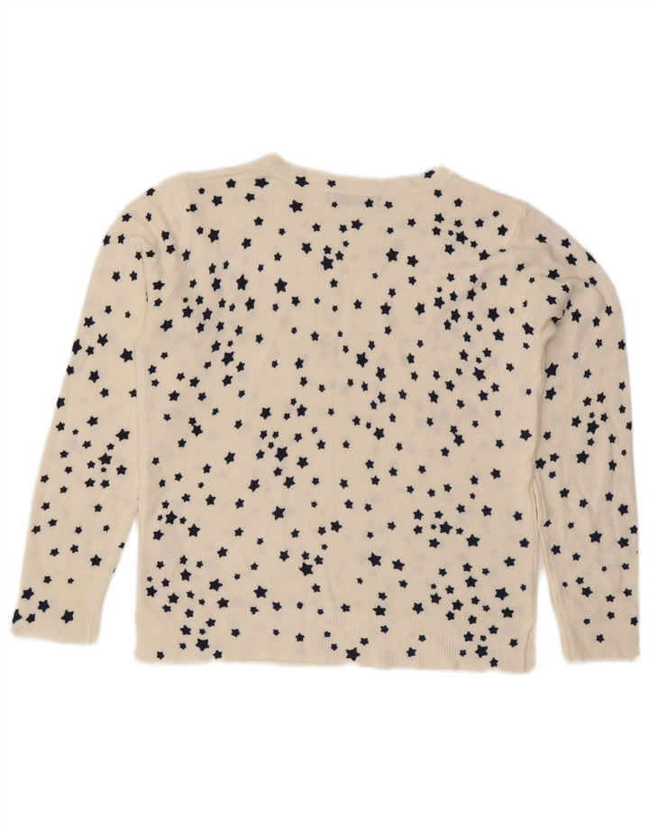 Suéter feminino Marks & Spencer com gola canoa Reino Unido 10 pequeno branco