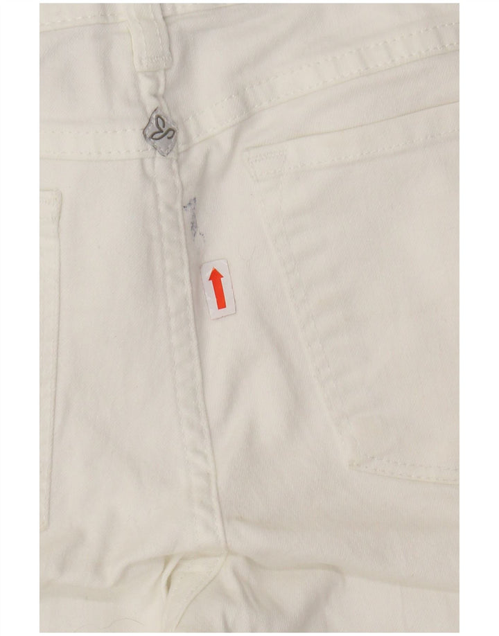 PRANA Jeans Slim Feminino US 4 Pequeno W27 L31 Algodão Branco