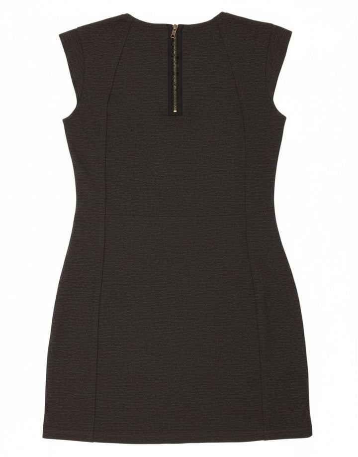 DESIGUAL Vestido feminino com bainha UK 14 grande patchwork preto