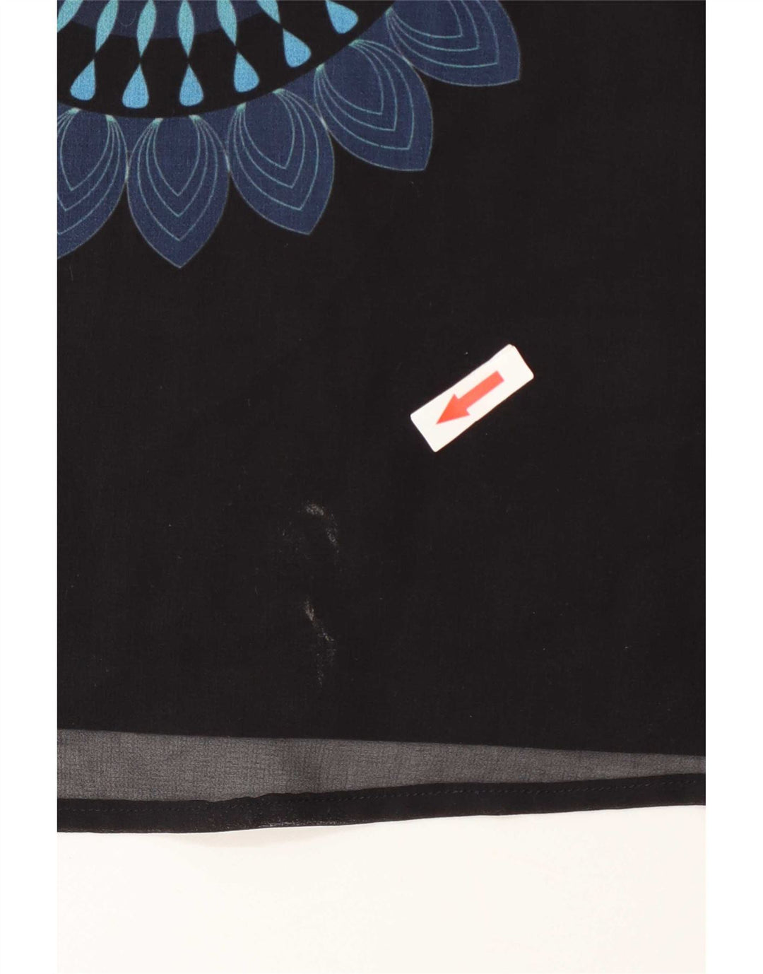 Desigual Vestido túnica feminino gráfico assimétrico UE 38 médio preto geométrico