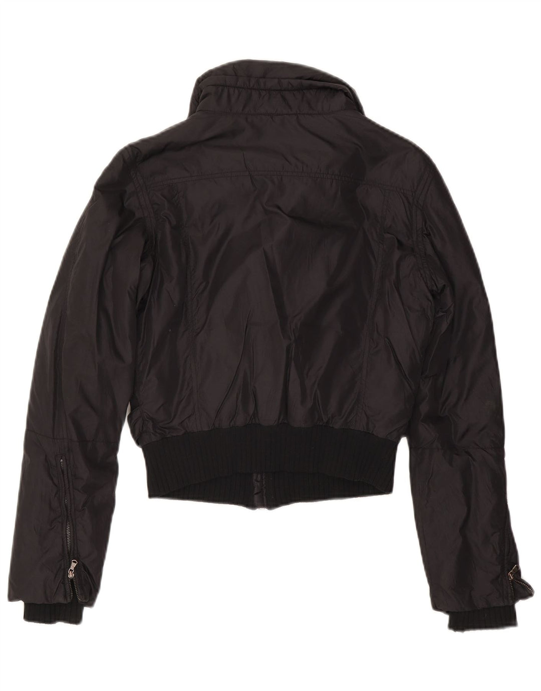 Jaqueta bomber feminina Calvin Klein Jeans UK 10 pequena preta poliéster