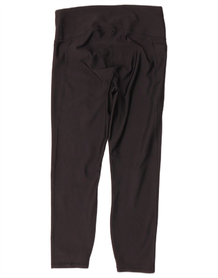 Under Armour Womens Heat Gear Crop Leggings Reino Unido 14 Médio Preto Poliéster