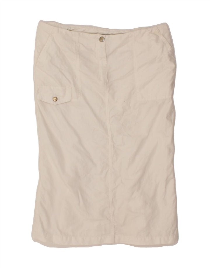 TRUSSARDI Womens Straight Skirt IT 46 Large W32 White Cotton Vintage Trussardi and Second-Hand Trussardi from Messina Hembry 