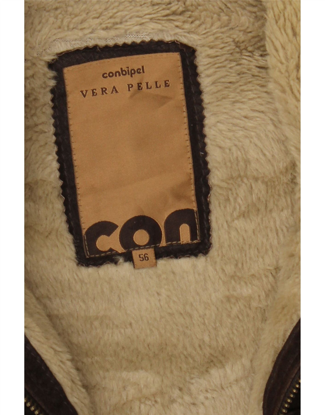 Jaqueta masculina de couro sherpa Conbipel IT 56 2XL couro marrom