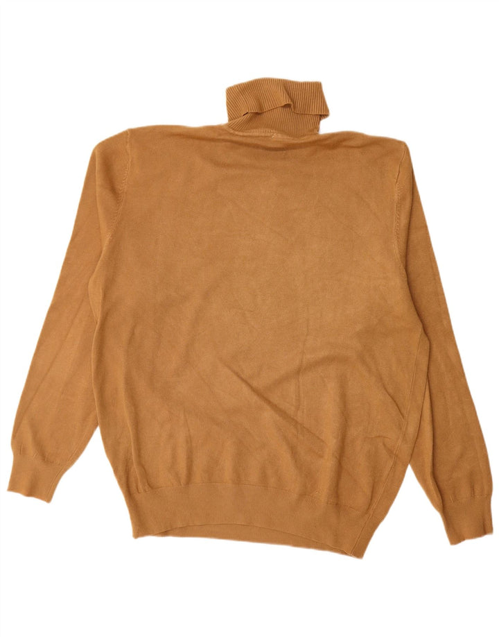 Suéter masculino vintage com gola redonda XL bege