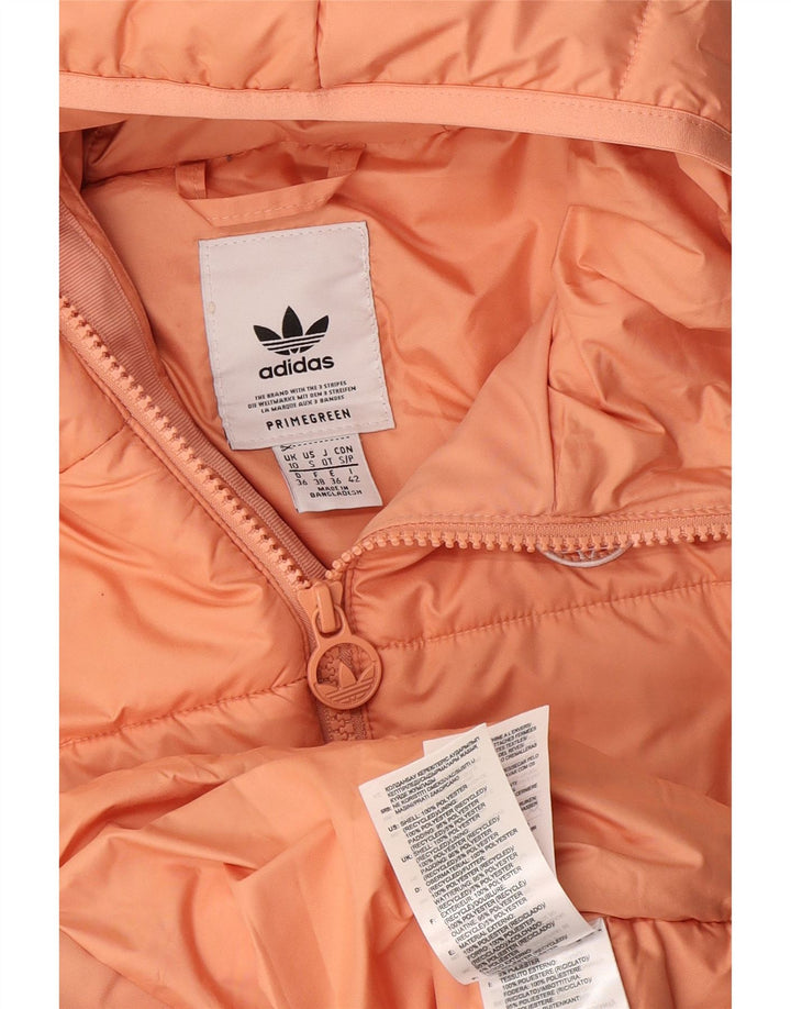 Jaqueta Adidas Feminina Primegreen com Capuz Acolchoada UK 10 Pequena Laranja Poliéster