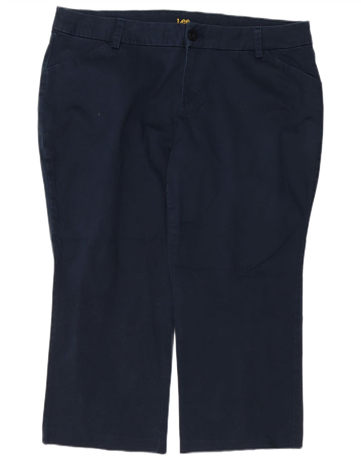 Calça feminina casual LEE Petite Straight US 20 3XL W40 L27 azul marinho