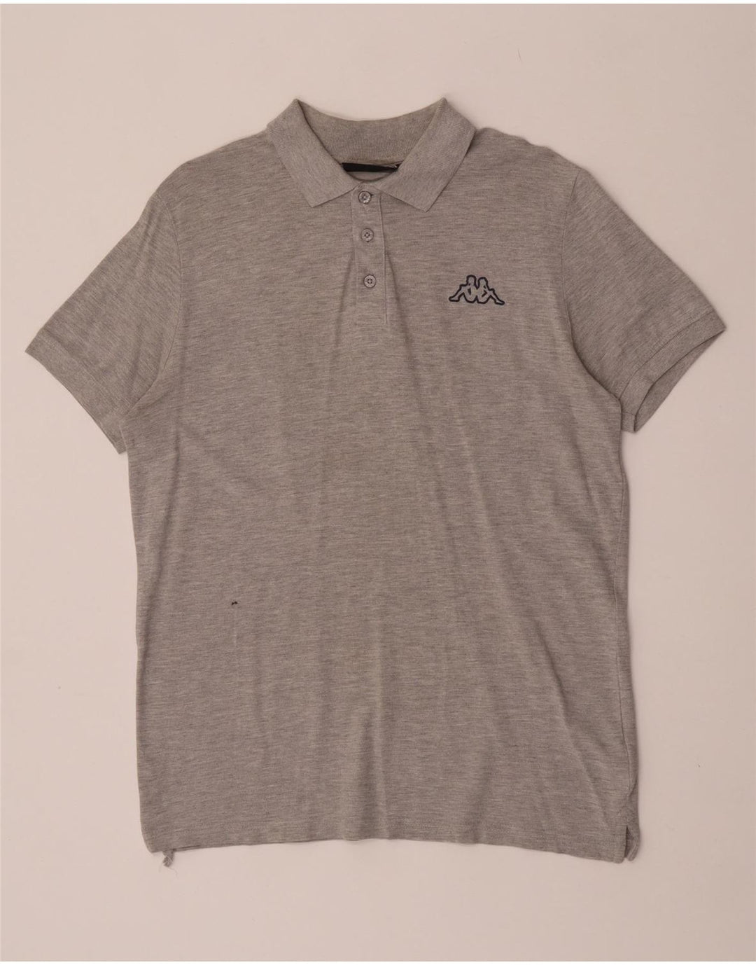 Camisa polo masculina Kappa algodão manchado cinza médio