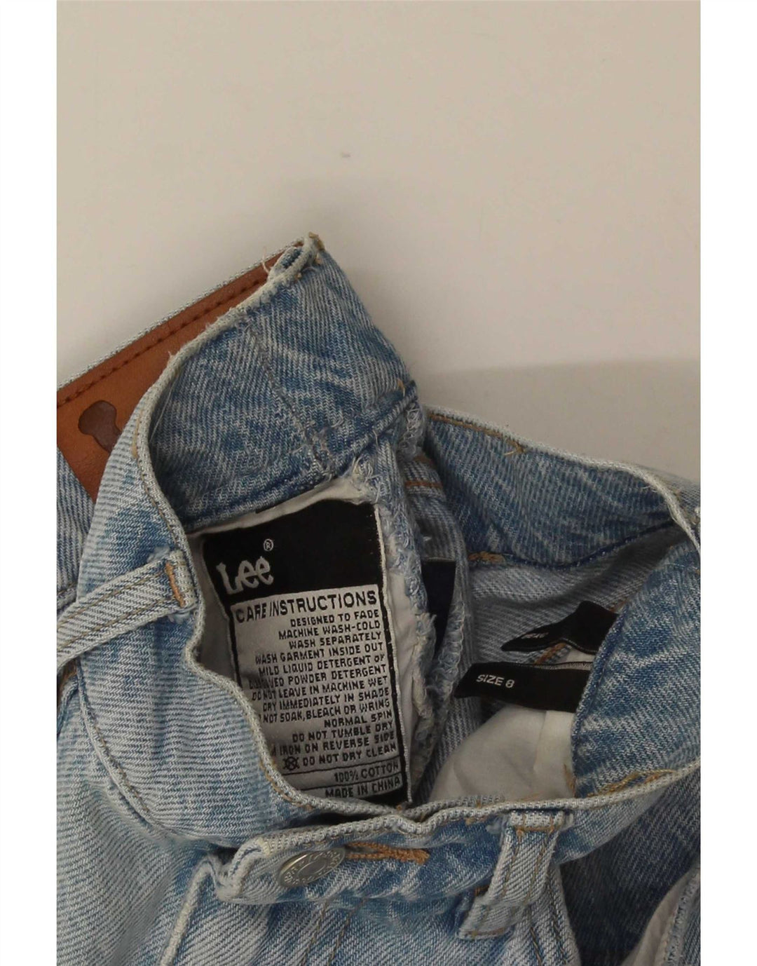 Calça jeans reta feminina Lee US 8 médio W25 L30 algodão azul