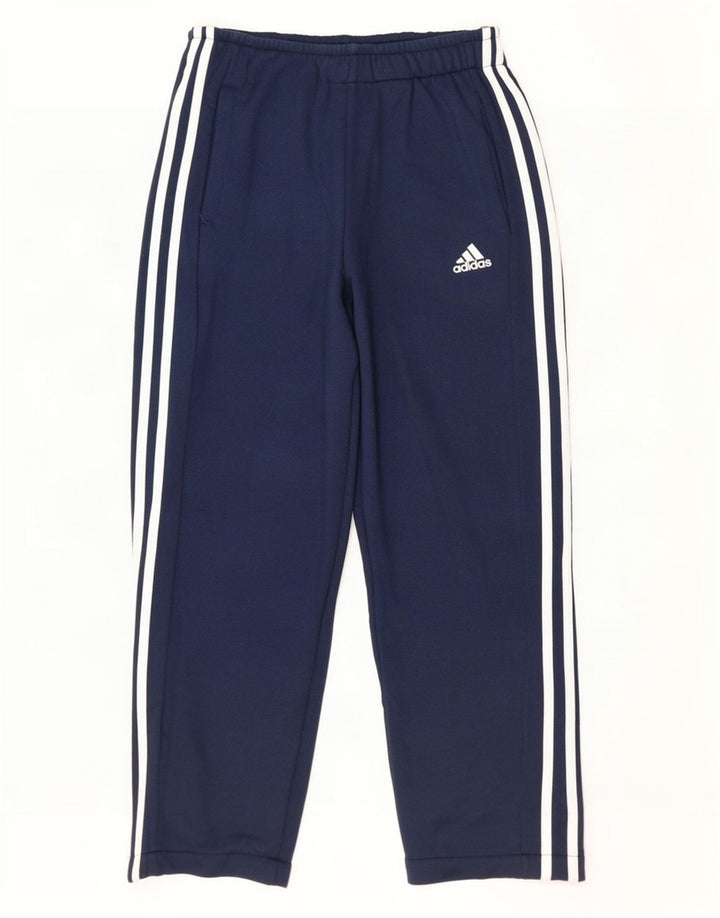 Calça de treino masculina Adidas Climalite pequena azul marinho poliéster