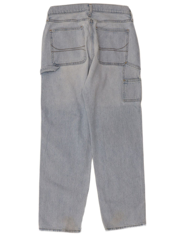 Hollister feminino cargo solto jeans W29 L30 algodão azul