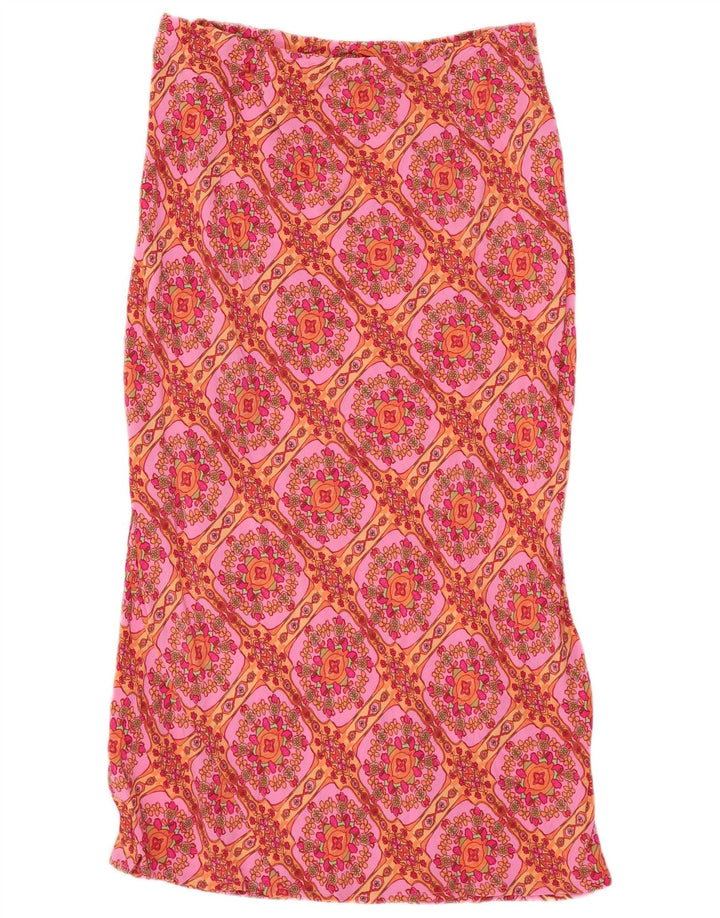 BILLABONG Saia reta feminina pequena W27 viscose floral rosa