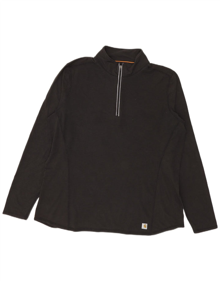 Top feminino Carhartt com zíper e manga comprida US 16/18 XL poliéster preto