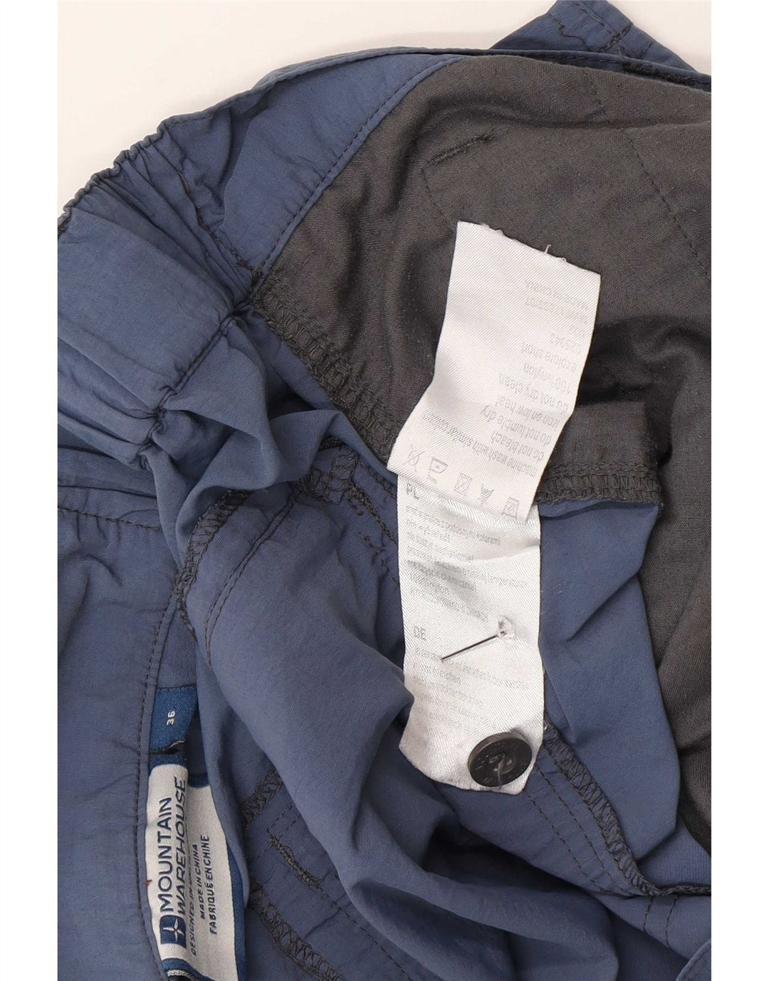 Shorts cargo masculino Mountain Warehouse W36 grande nylon azul marinho