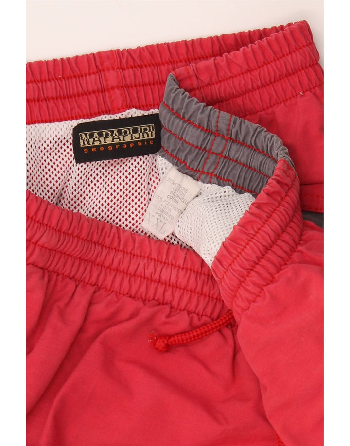 Shorts esportivos gráficos masculinos NAPAPIJRI 2XL algodão colorblock vermelho