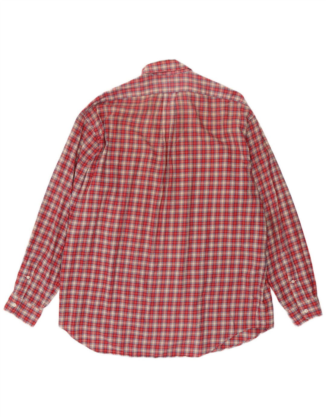 RALPH LAUREN Camisa masculina de flanela Blake Loose Fit grande algodão xadrez vermelho