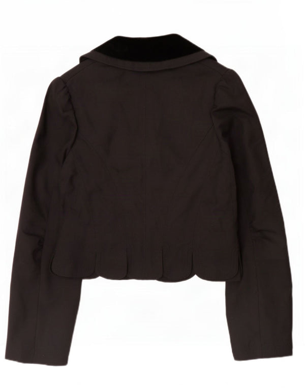 Jaqueta blazer feminina All Saints Reino Unido 12 lã colorblock preta média