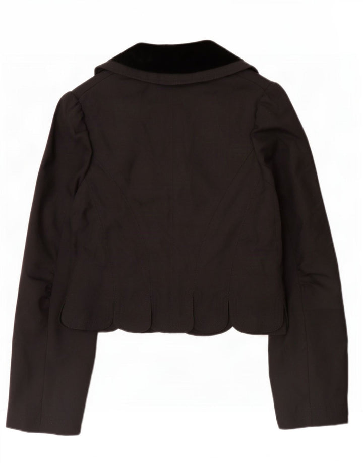 Jaqueta blazer feminina All Saints Reino Unido 12 lã colorblock preta média