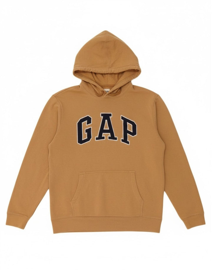 Suéter com capuz gráfico masculino Gap pequeno algodão bege