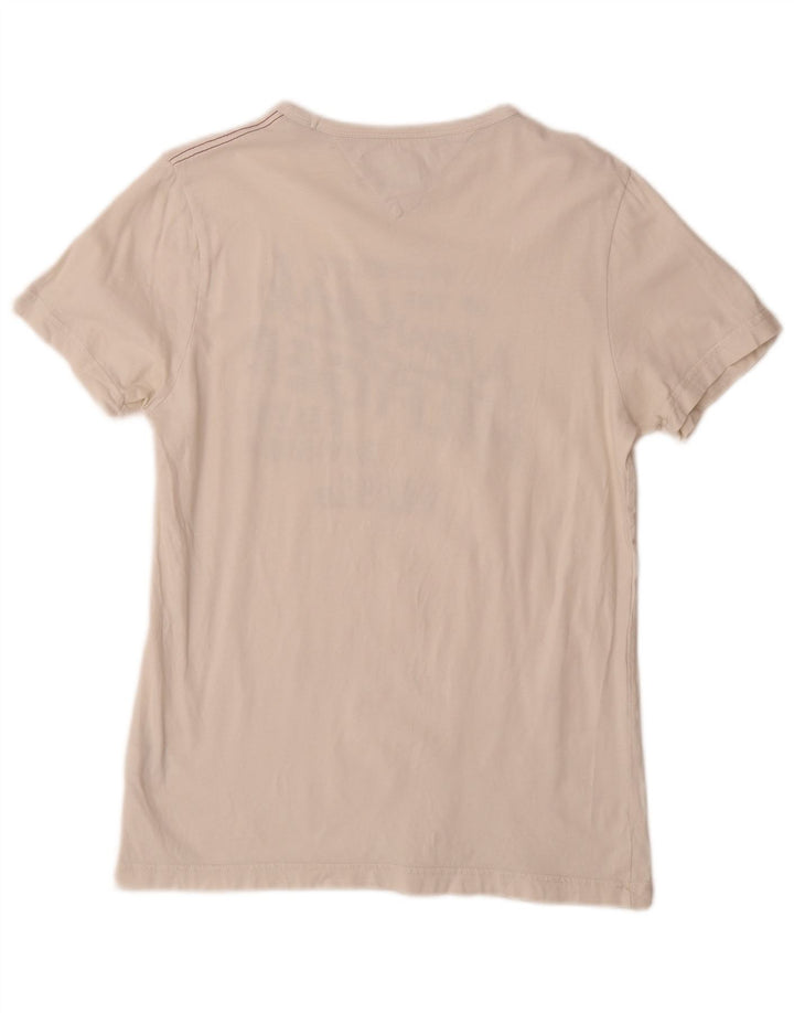 Camiseta masculina Tommy Hilfiger com estampa gráfica pequena de algodão branco