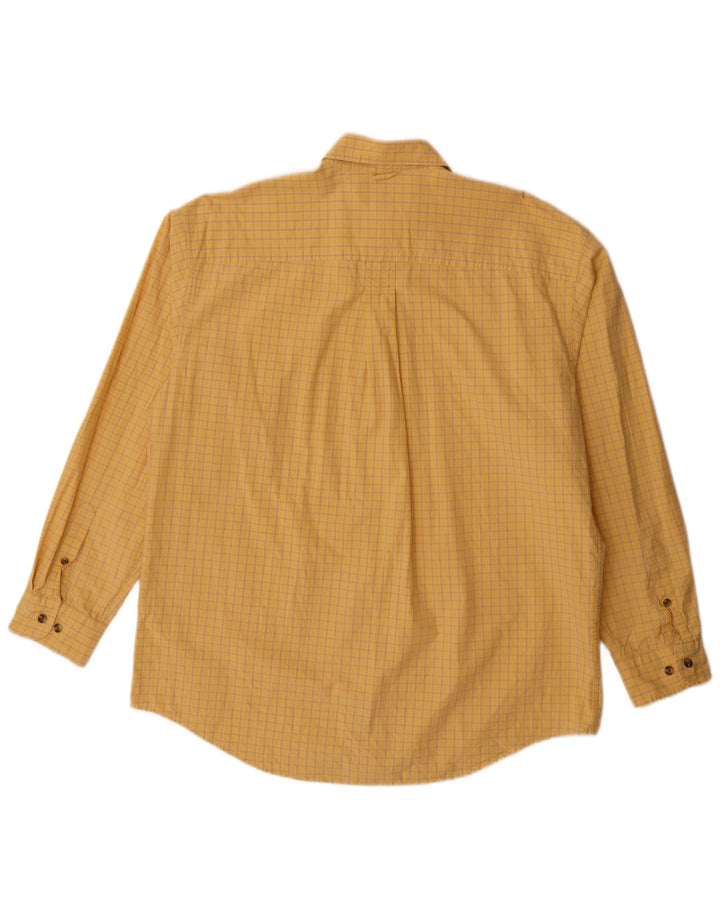Camisa masculina Timberland grande algodão xadrez amarelo