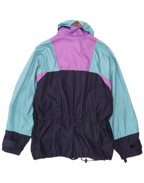 Jaqueta de chuva masculina Aesse UK 40 grande poliamida colorblock azul marinho