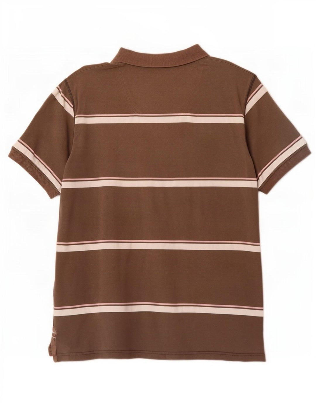 Camisa polo masculina Fat Face de algodão listrado marrom médio