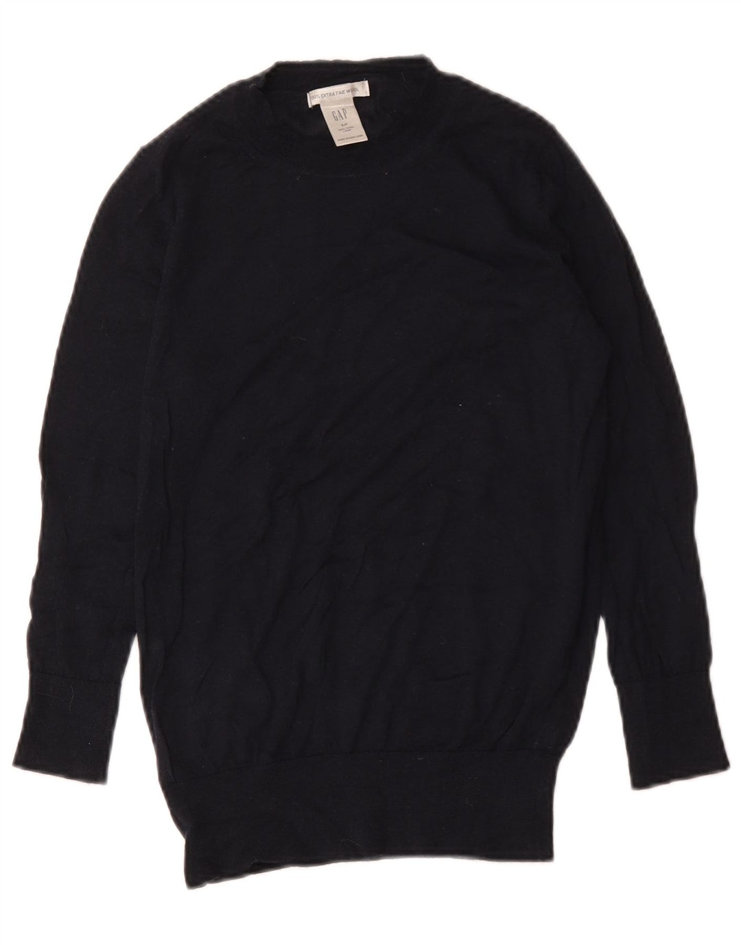 Suéter feminino Gap com gola redonda, Reino Unido 10, pequeno, azul marinho, lã