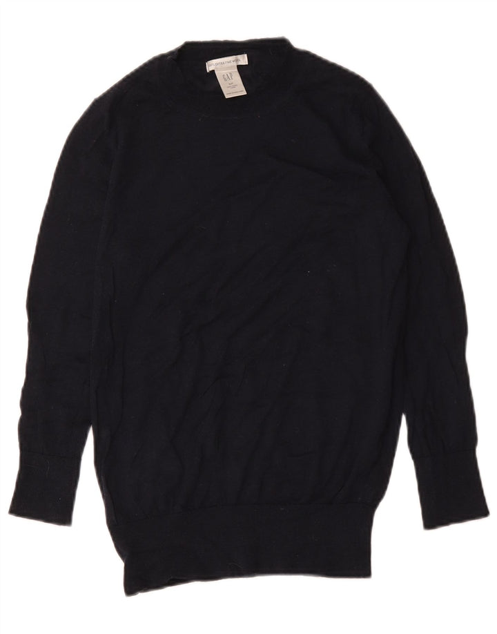 Suéter feminino Gap com gola redonda, Reino Unido 10, pequeno, azul marinho, lã
